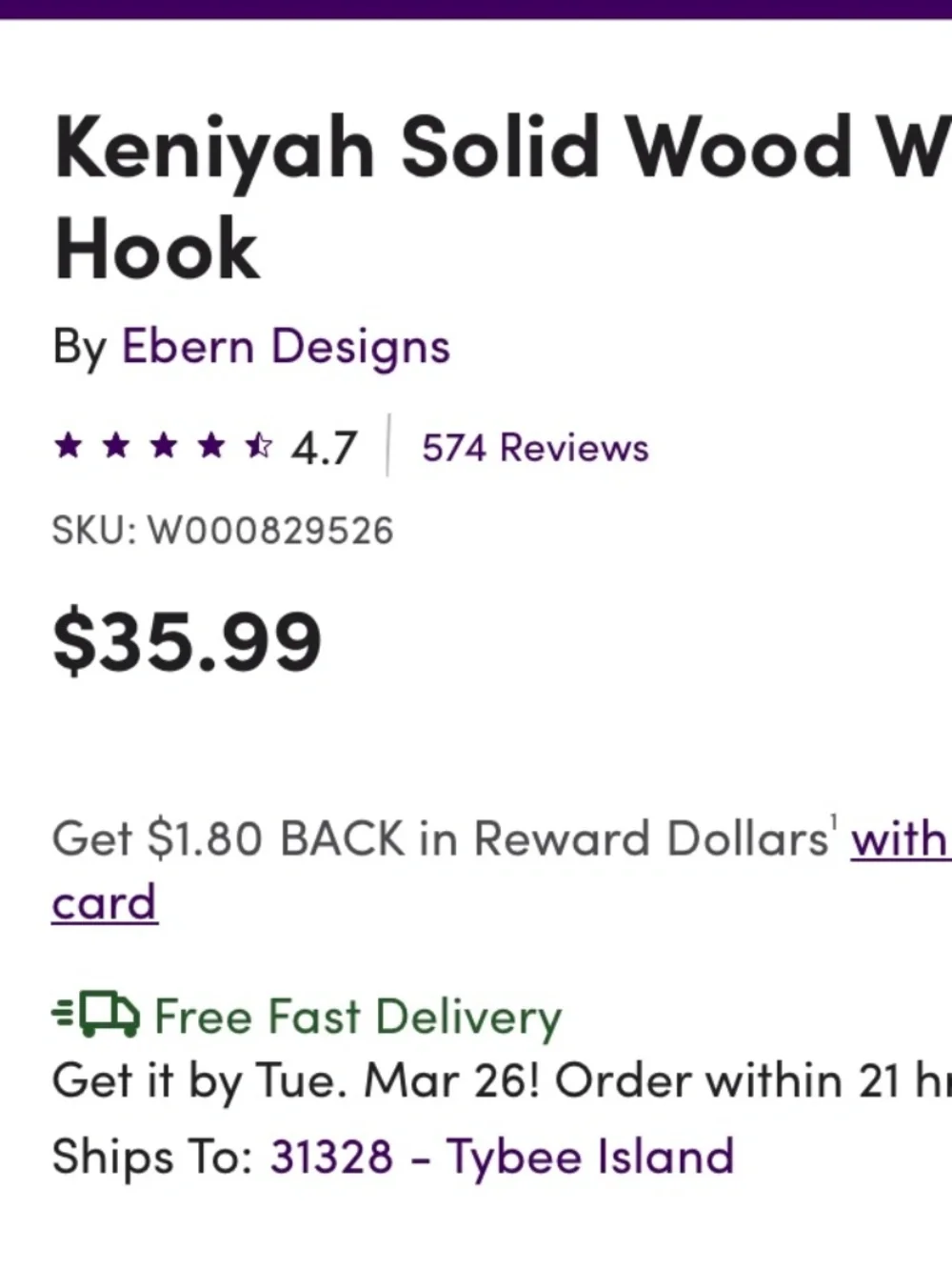 Keniyah Solid Wood Wall Hooks Set of 5